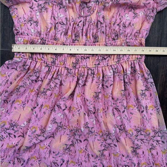 🌸 LAUREN CONRAD Conrad Pink Floral Smocked tea lenght  Midi Dress (XXL) - Picture 11 of 16